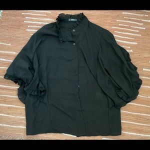 NEW! Black Button Blouse